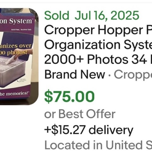 📸 Cropper Hopper Photo
Organization System 2000+ Photos 34 Pieces NWOT plastic - Picture 16 of 16